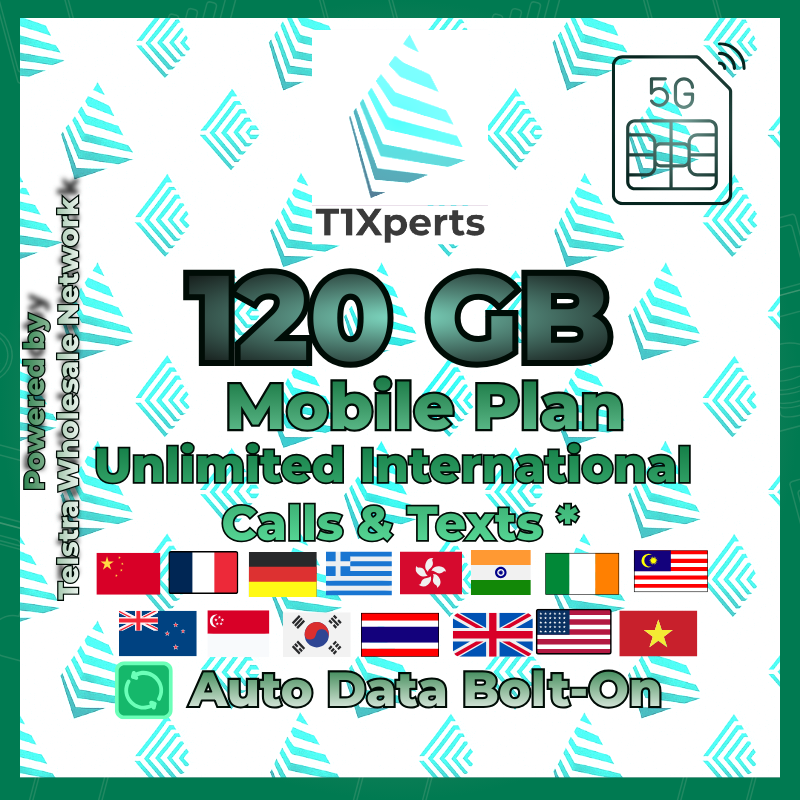 Home T1xperts 5g Mobile Plan 120gb Unlimited Auto Top Up