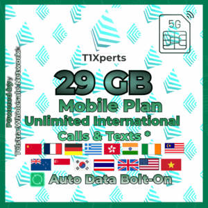 Home T1Xperts 5G Mobile Plan 29 GB SIM Card | Unlimited Calls & Texts | Auto Top-Up | Telstra Wholesale Network Australia