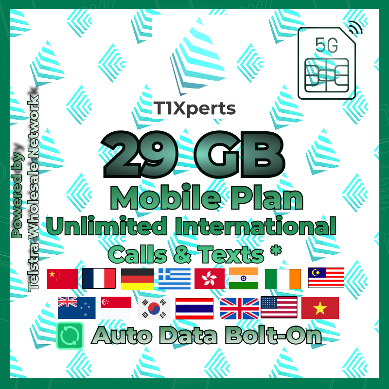 Home T1xperts 5g Mobile Plan 29gb Unlimited Auto Top Up